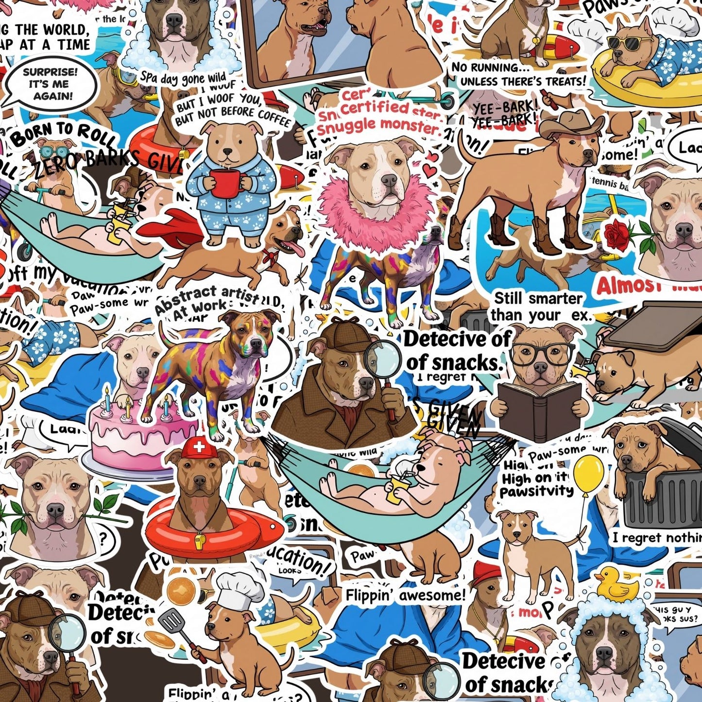 Pitbull / Staffy Sticker Packs by Style's Bug