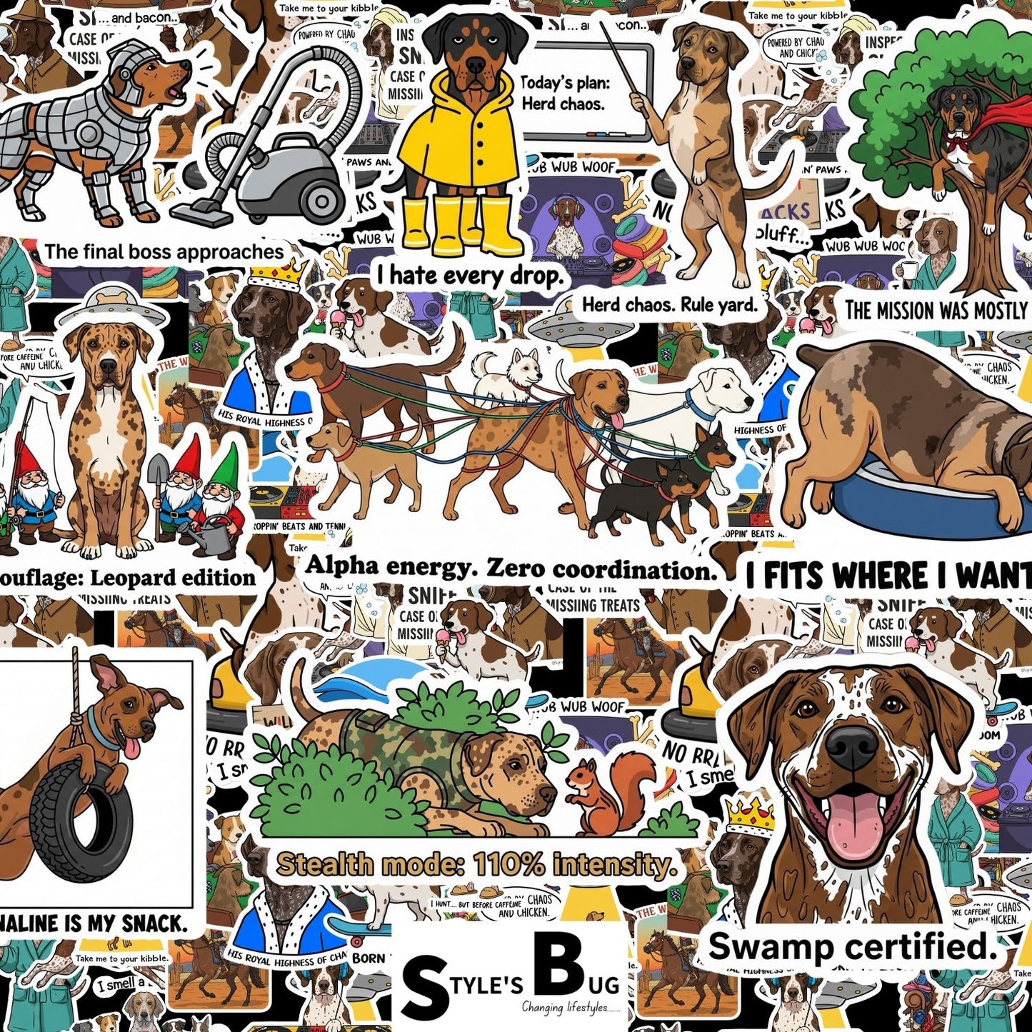 Catahoula Leopard Dog Sticker Packs by Style's Bug