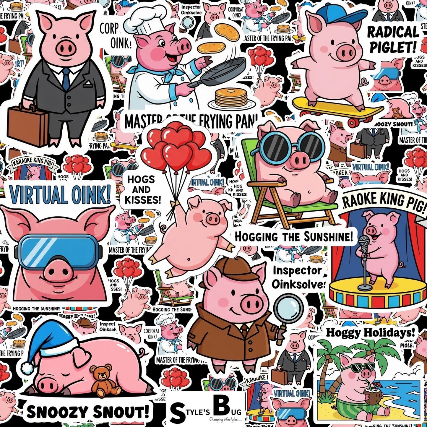 Pig Sticker Packs by Style's Bug