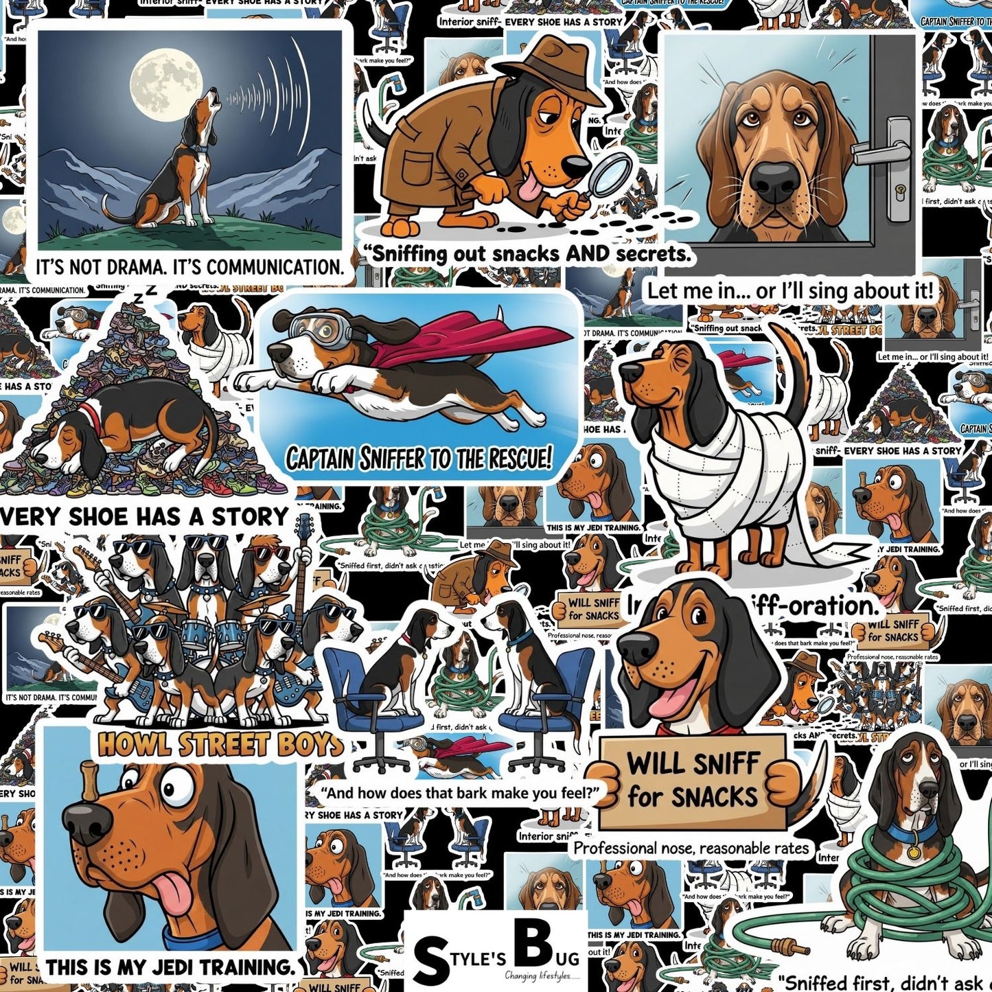 Coonhound Sticker Packs by Style's Bug