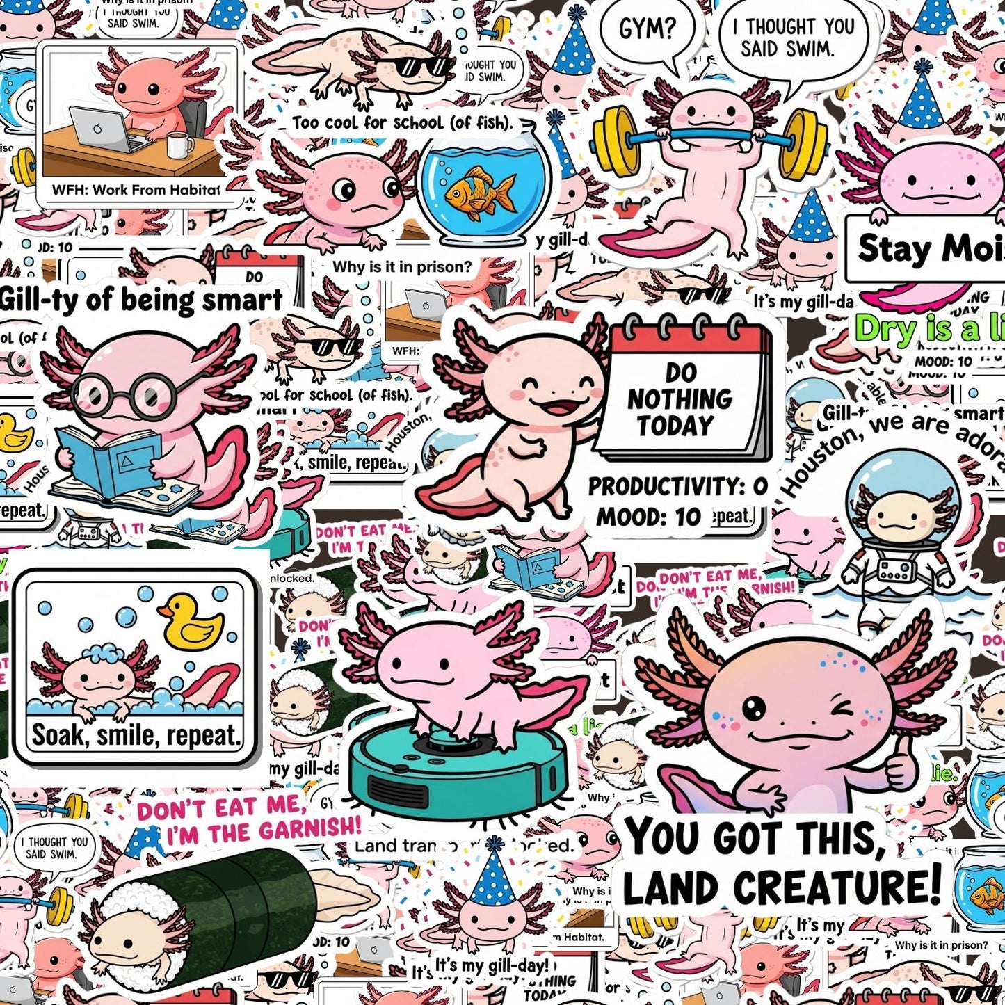 Axolotl Sticker Pack by Style's Bug