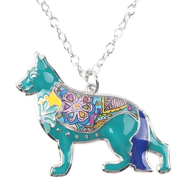 Artistic German Shepherd Necklace / Brooch