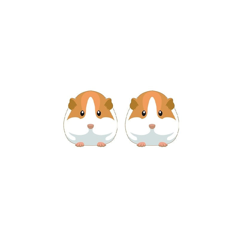 Cartoon Guinea Pig Earrings (2 pairs pack) - Style's Bug Grumpy