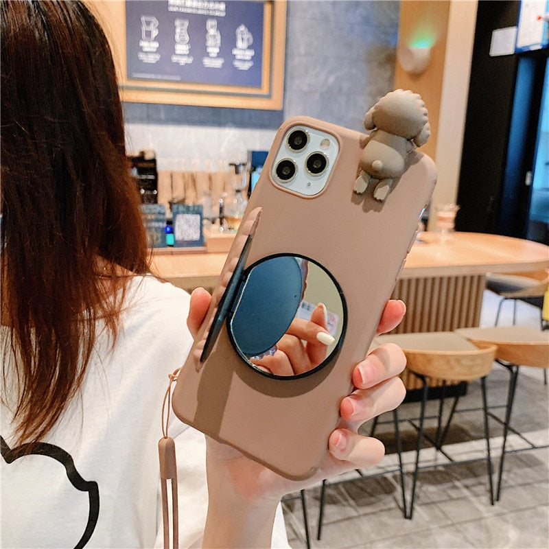 3 in 1 Poodle iPhone cases by SB (Mirror + Stand + Strap) - Style's Bug
