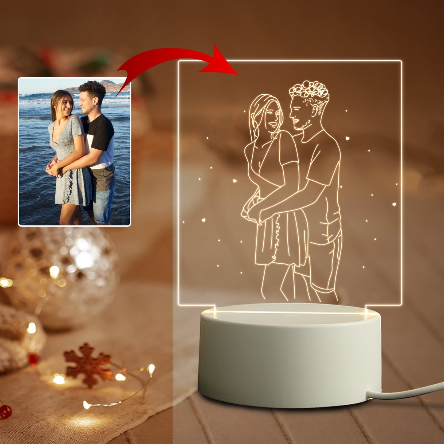 Custom Love Night lamp by Style's Bug - Style's Bug Rectangle