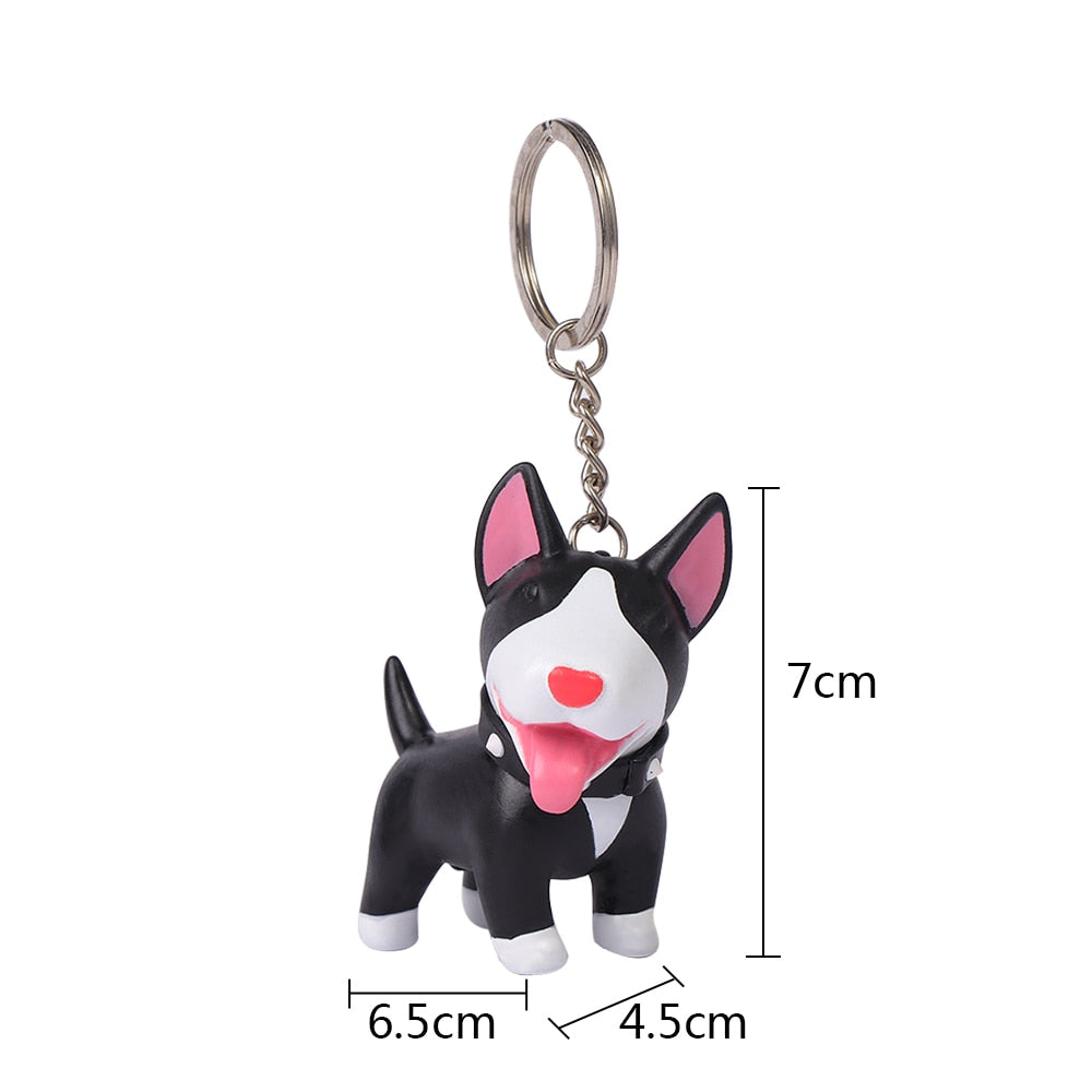 Smiling Bull Terrier keychains