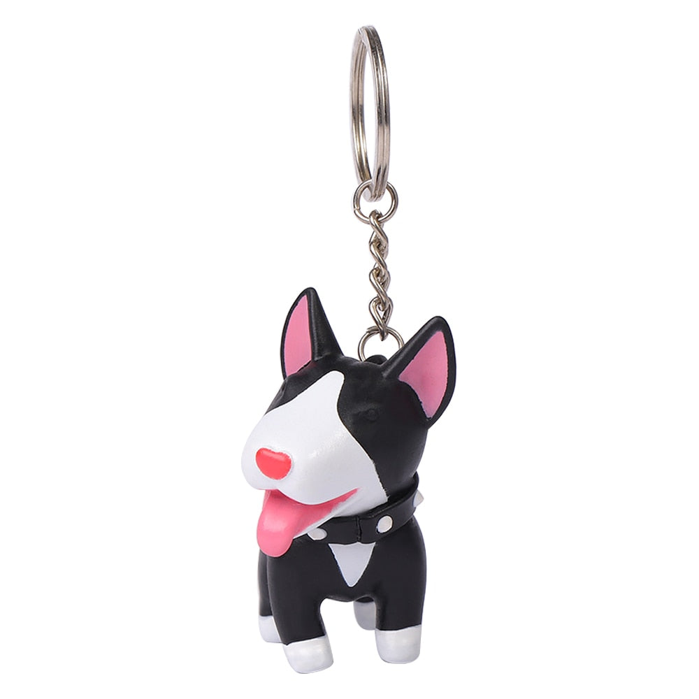 Smiling Bull Terrier keychains