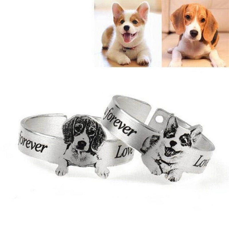 Custom Silver Pet Portrait Ring by SB - Style's Bug
