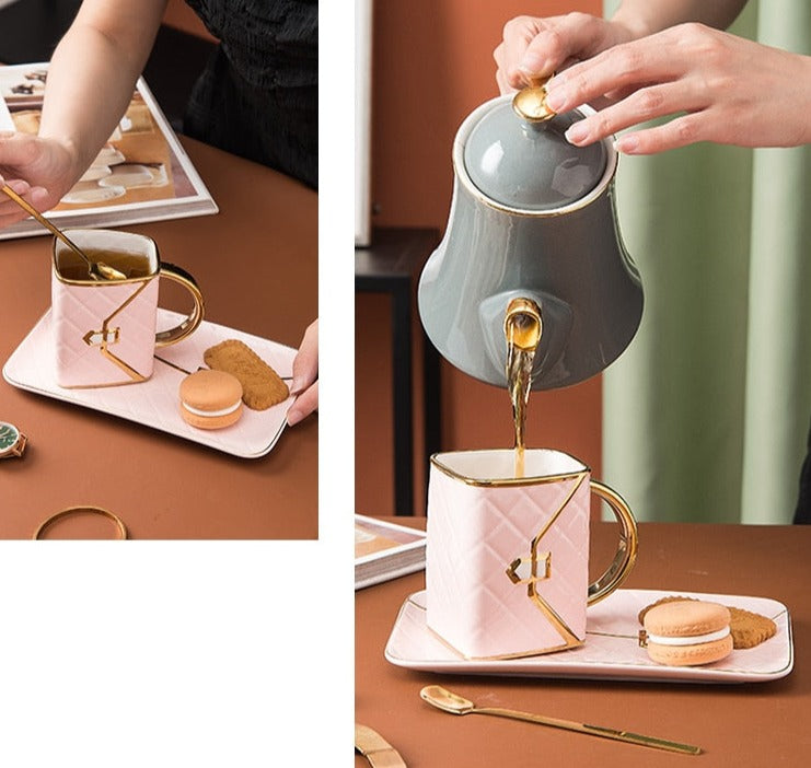 Stylish Handbag Teacup (With Saucer & Spoon) - Style's Bug