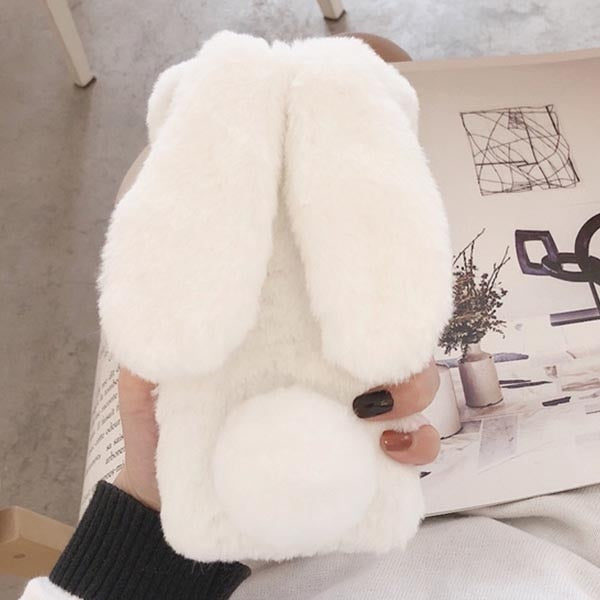 Fluffy Bunny iPhone cases by SB - Style's Bug White / For iPhone X or XS
