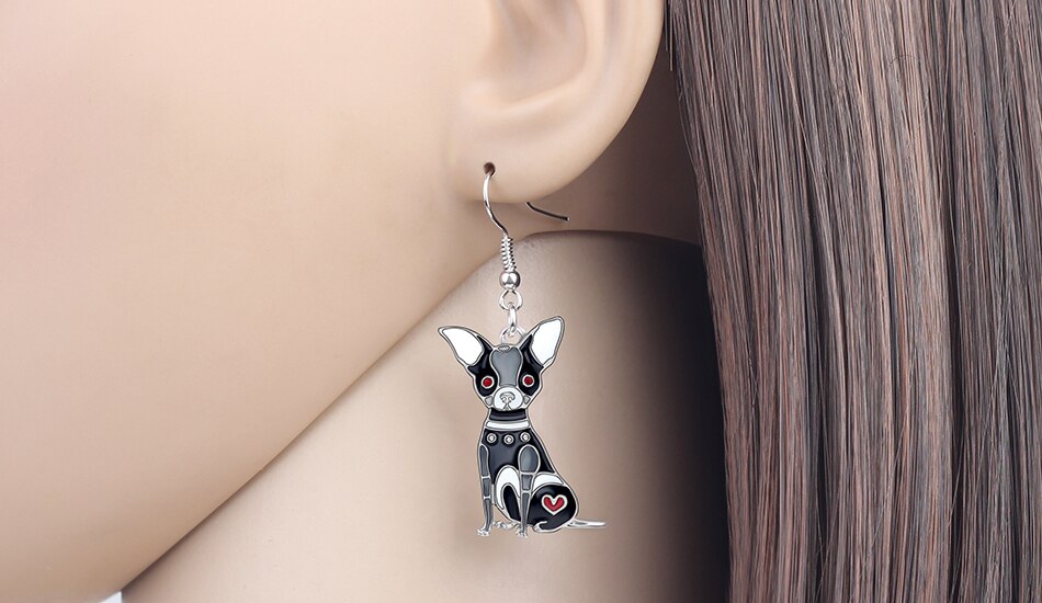 Artistic Chihuahua earrings