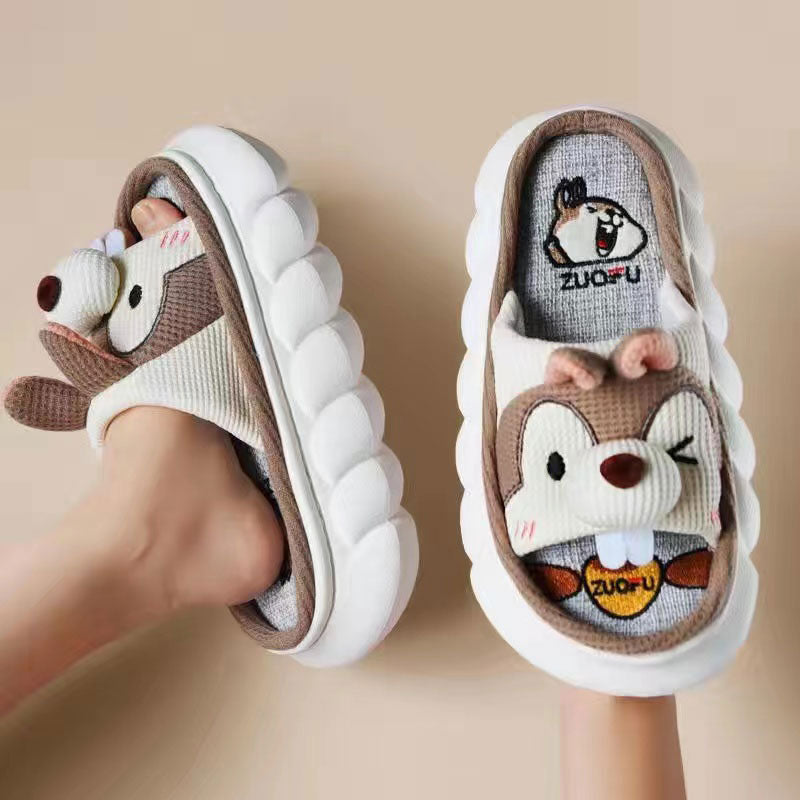 Cute Thick Sole Slippers by SB - Style's Bug Khaki Squirrel / 36-37(foot 230mm)