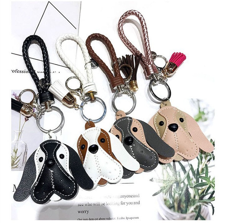 Serious Faced Basset Keychain