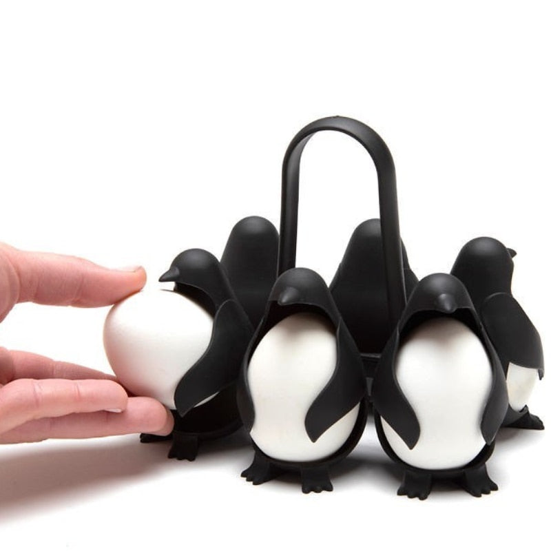 Penguin Egg Holder Plastics Acrylic Egg Organizer For Hard Boiled