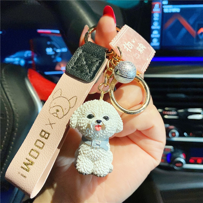 Funny & Cute Dog Keychains (2pcs pack) - Style's Bug Bichon Frise B