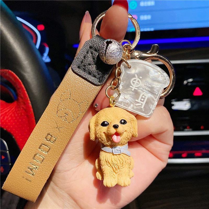 Funny & Cute Dog Keychains (2pcs pack) - Style's Bug Golden Retriever A