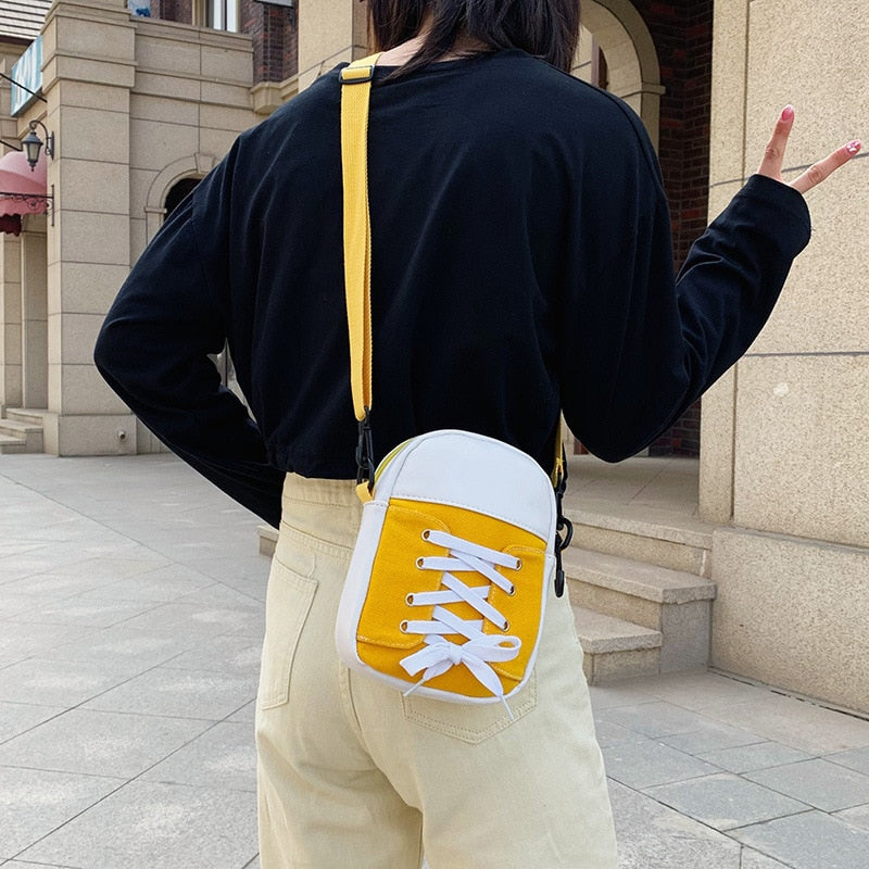 Canvas Shoe Shoulder Bags by Style's Bug - Style's Bug