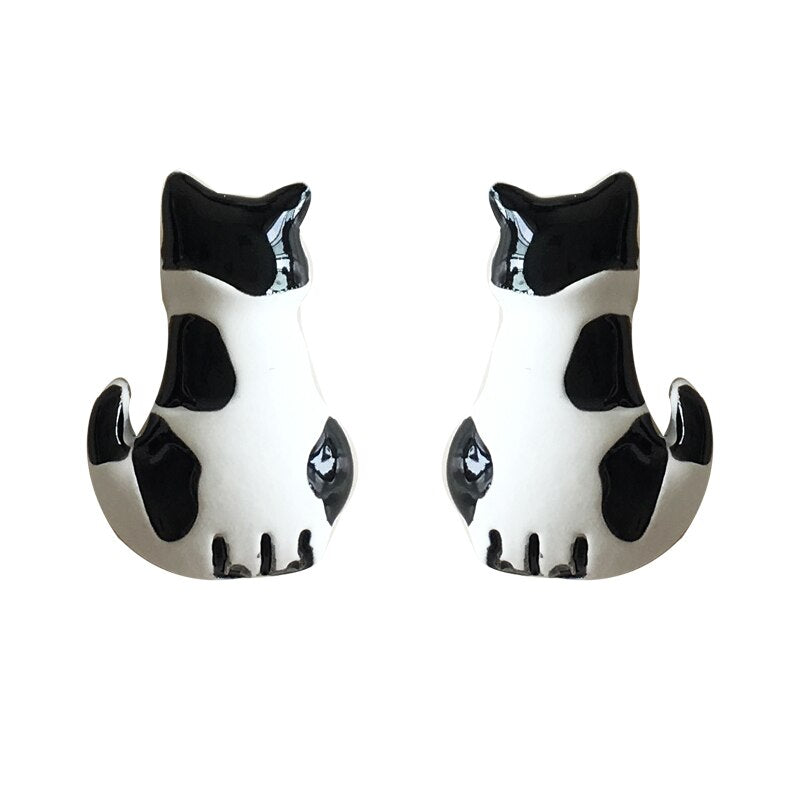 Funny Kitty Jewelry (3 pairs/pcs set) - Style's Bug 3 x Tuxedo earring pairs