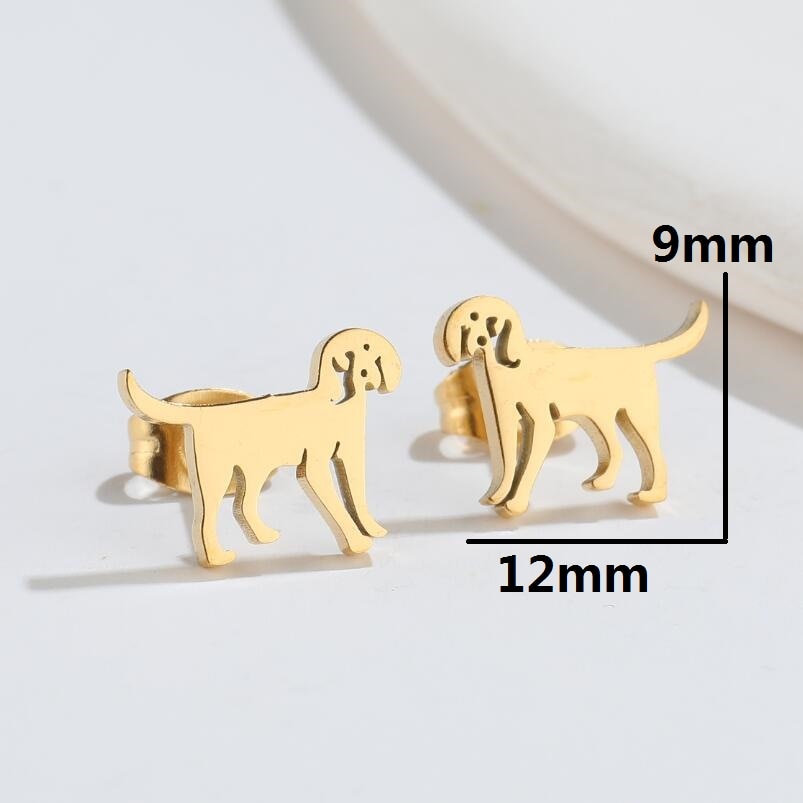 Realistic Dog Earrings (2 pairs pack) - Style's Bug Vizsla / Gold