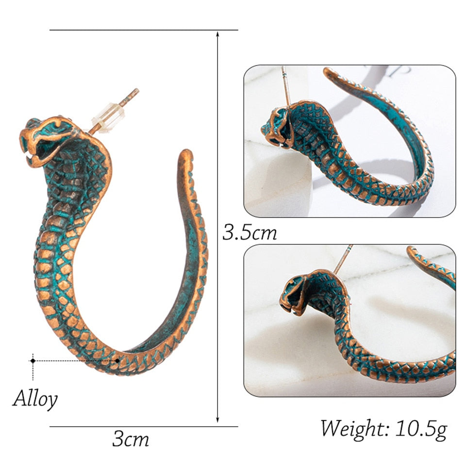 Antique Green Snake Earrings by Style's Bug - Style's Bug