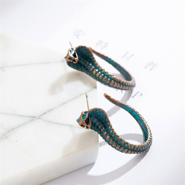 Antique Green Snake Earrings by Style's Bug - Style's Bug Default Title
