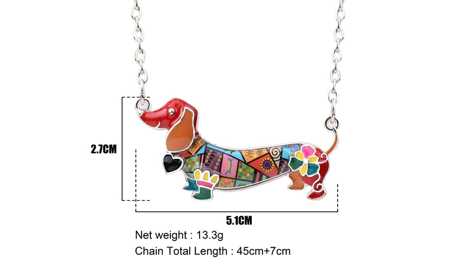 Colorful Dachshund necklaces by Style's Bug - Style's Bug