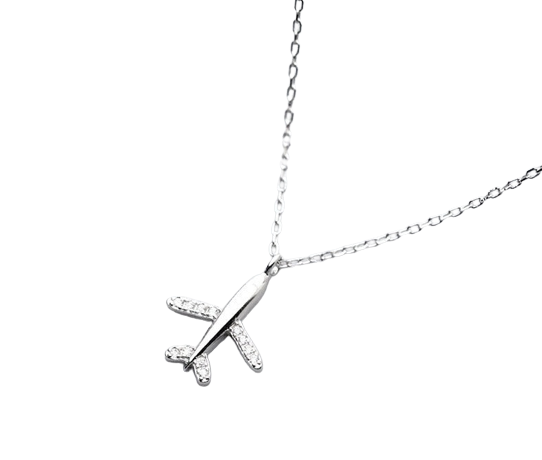 Silver Airplane necklace by Style's Bug - Style's Bug