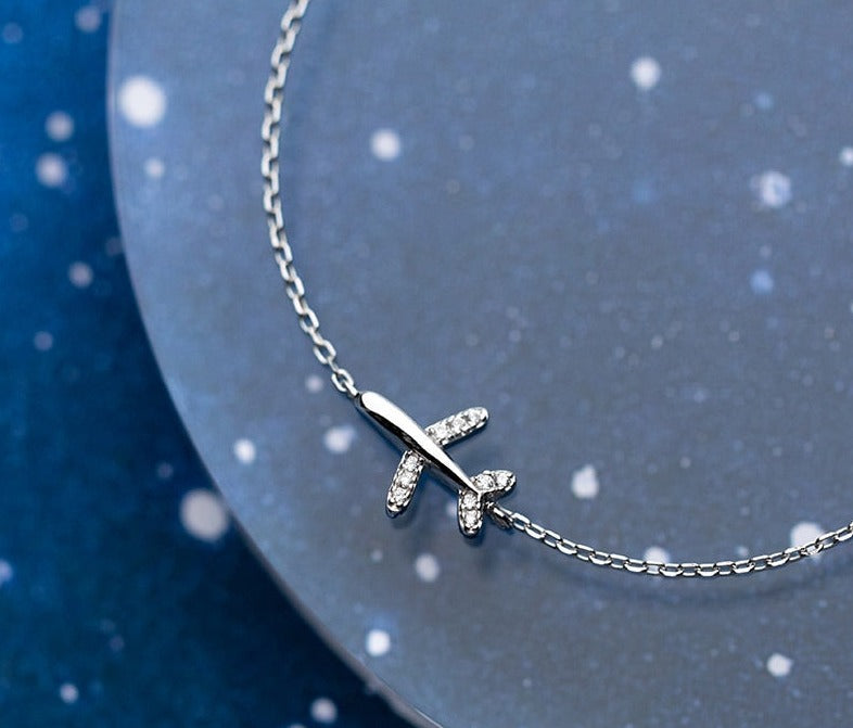 Silver Airplane bracelet by Style's Bug - Style's Bug