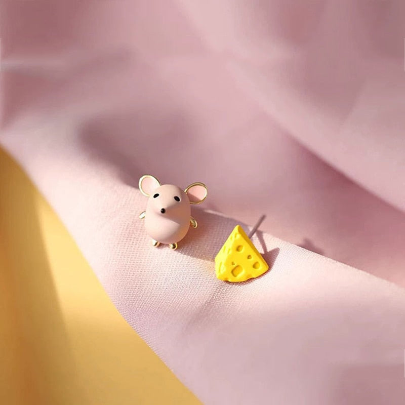 Rat & Cheese earrings by Style's Bug - Style's Bug