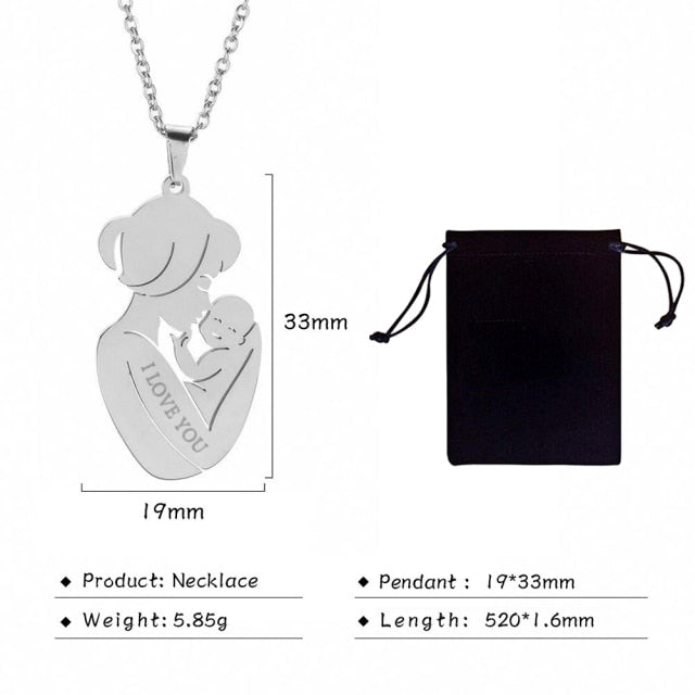 Custom Mom Baby necklace by Style's Bug - Style's Bug Gold / Mom - A