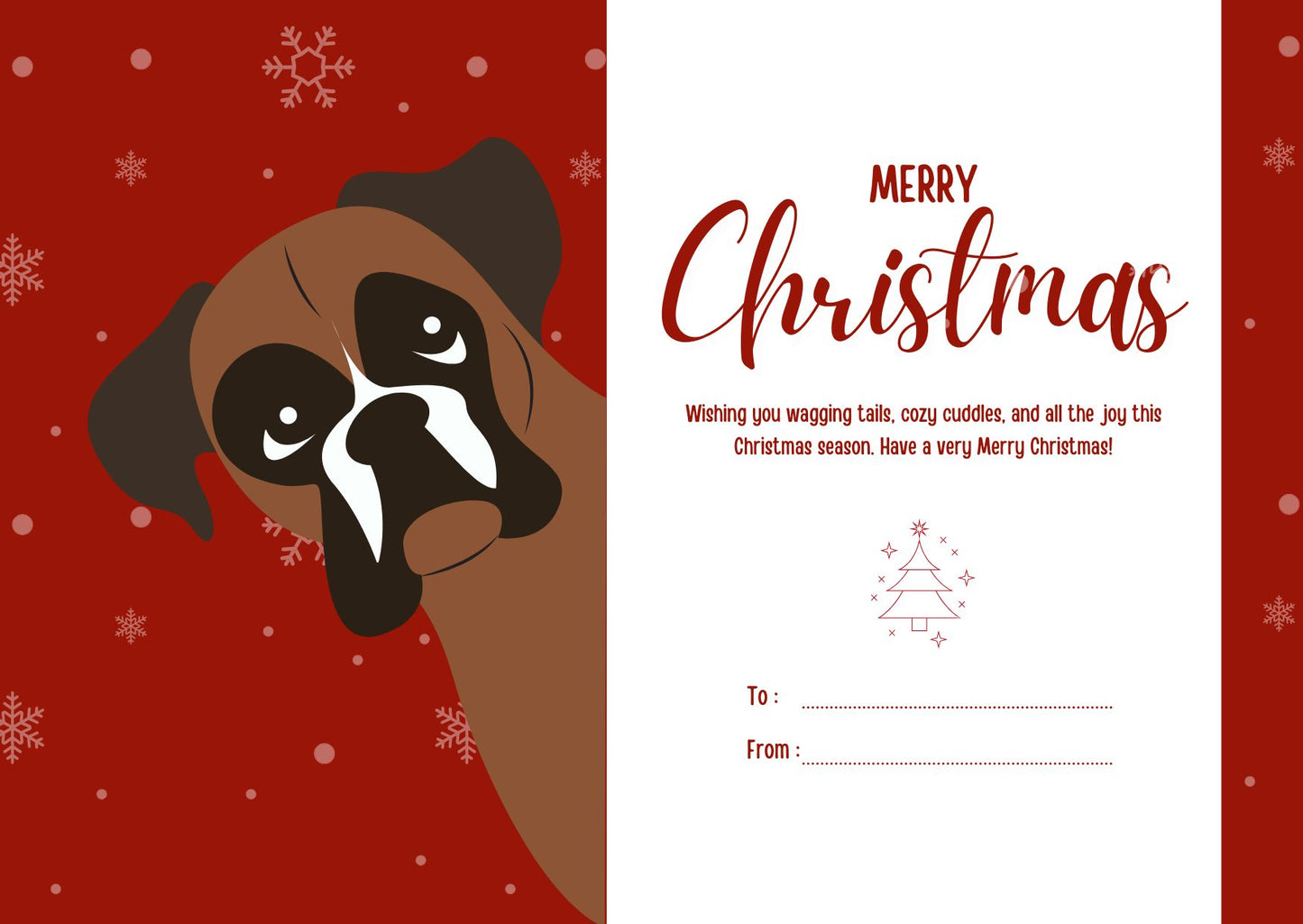 Dog-Themed Folded Christmas Cards by Style's Bug