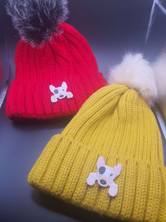 Dog Themed Knitted Beanies - Style's Bug Bull Terrier / Both (25% OFF)