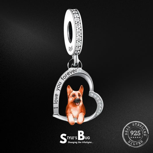 German Shepherd "I love you forever" pendant