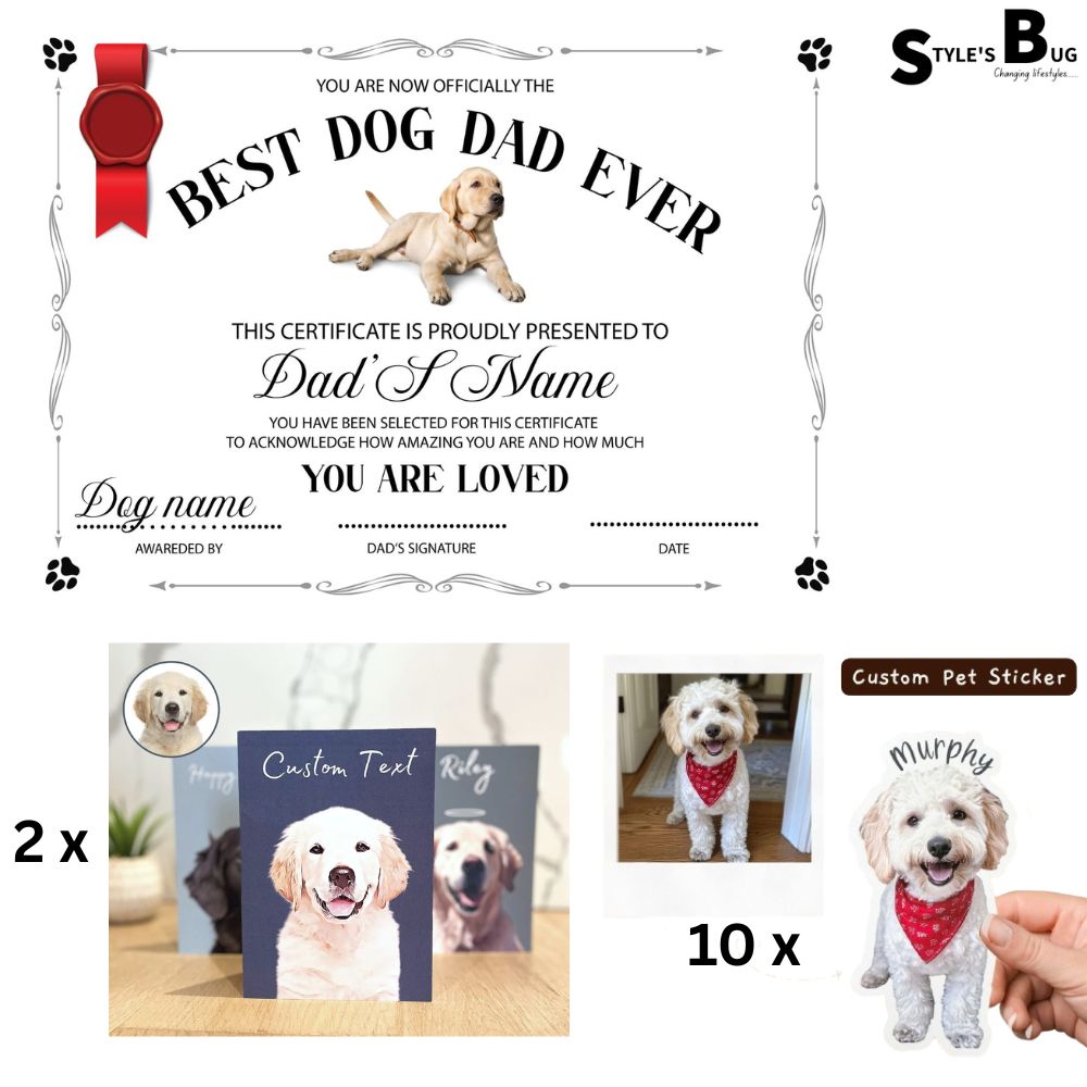 Funny Pet Certificates by Style's Bug