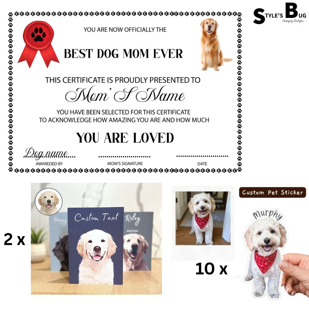 Funny Pet Certificates by Style's Bug