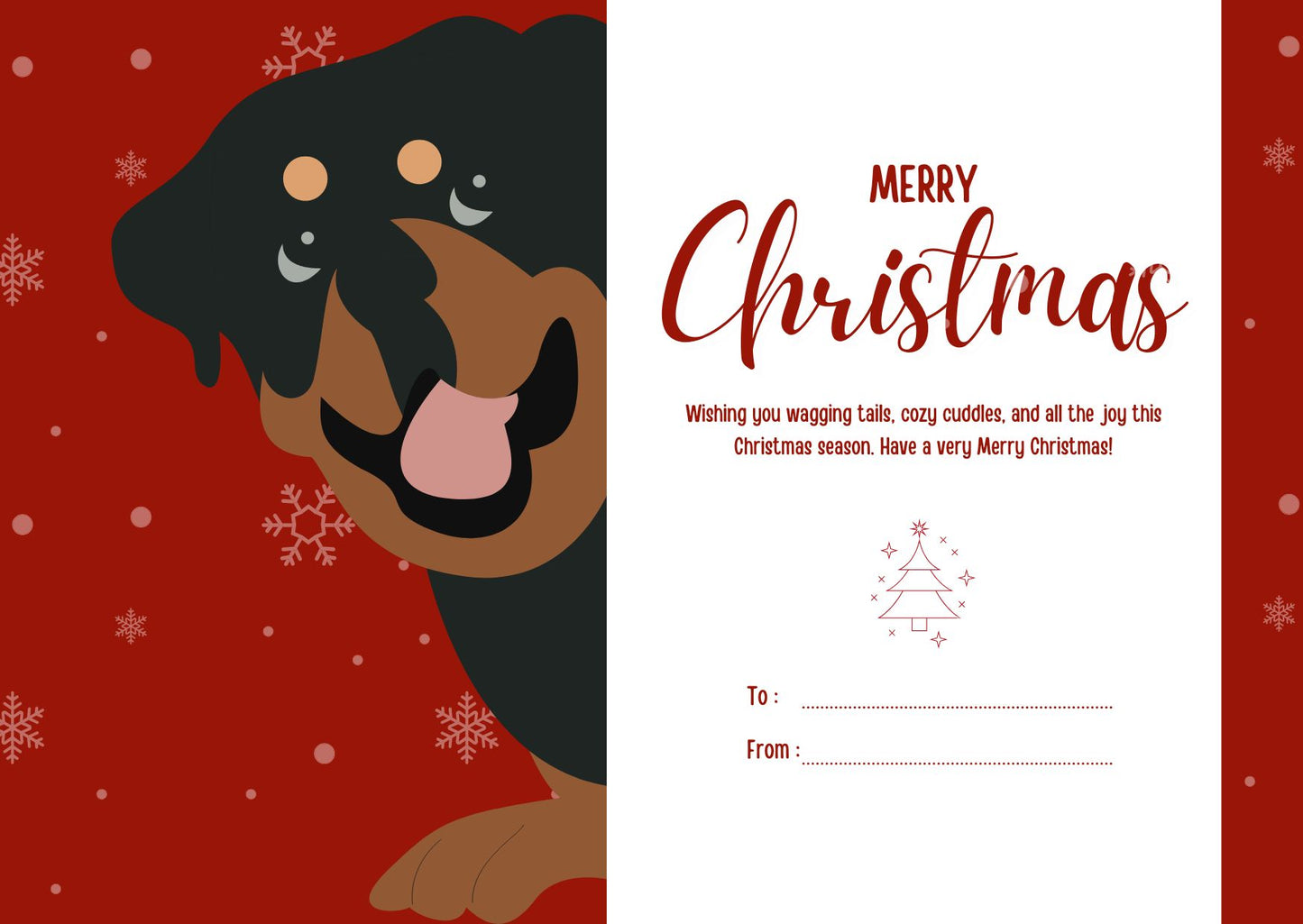 Dog-Themed Folded Christmas Cards by Style's Bug