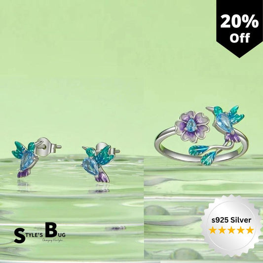 Dazzling Hummingbird Jewelry Set by SB