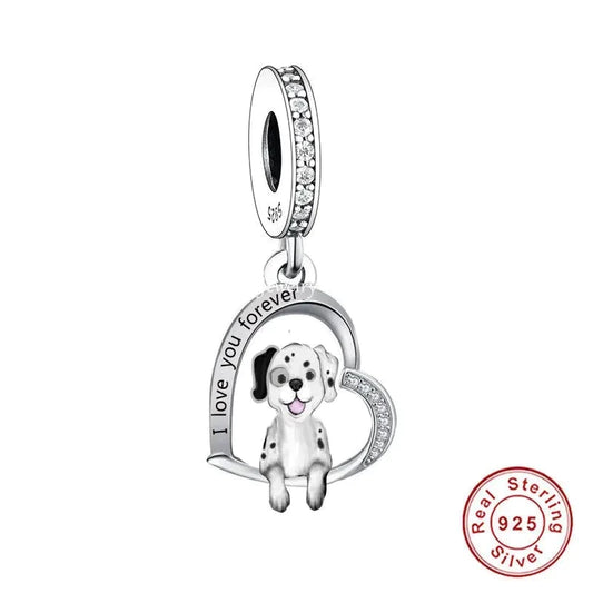 Dalmatian "I love you forever" Dog pendants