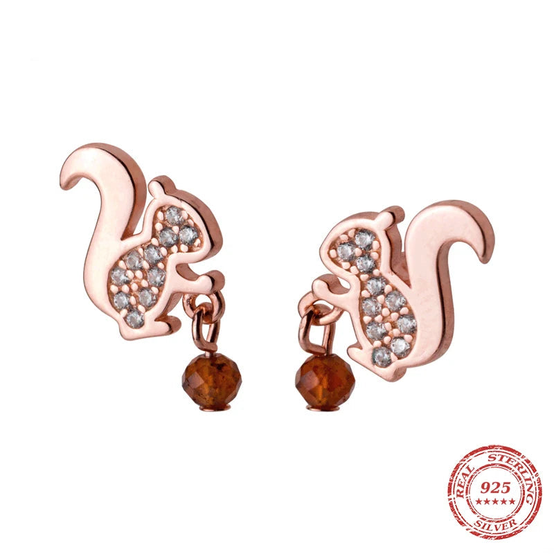 "Squirrel with precious Walnut" Earrings
