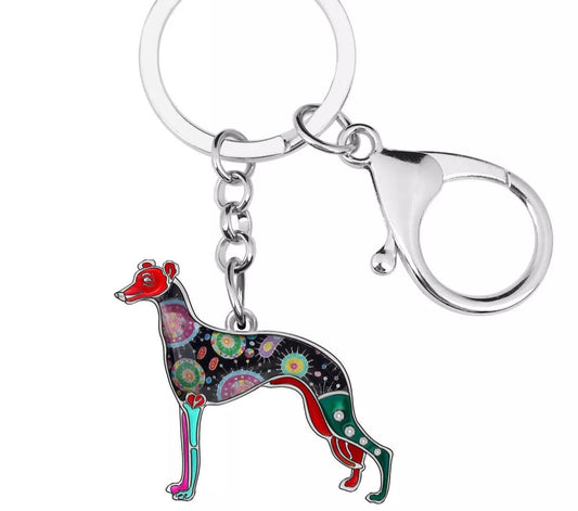 Colorful Greyhound / Whippet keychains