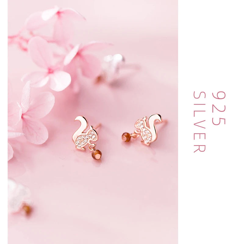 "Squirrel with precious Walnut" Earrings