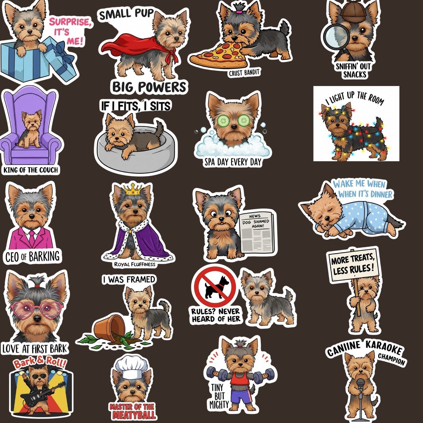 Yorkie Sticker Pack by Style's Bug