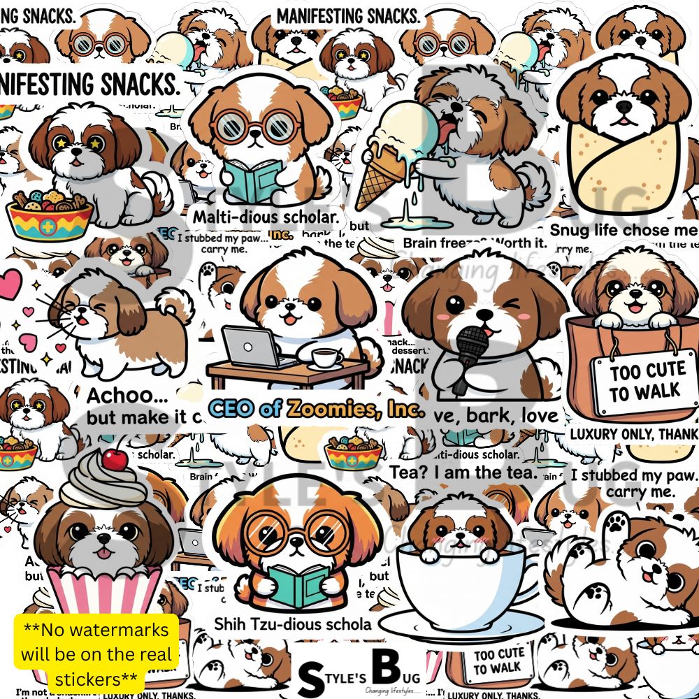 Shih tzu Sticker Pack by Style's Bug