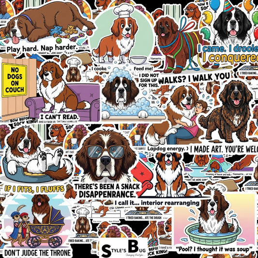 Newfoundland dog Sticker Packs by Style's Bug