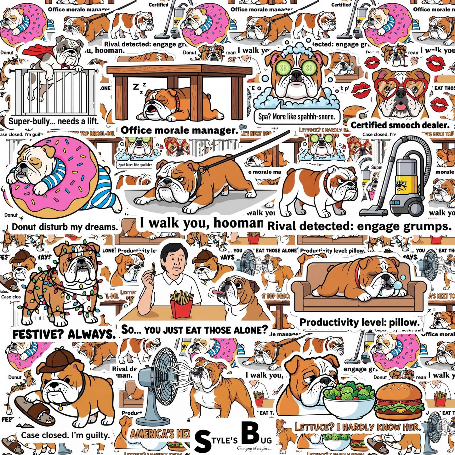 Bulldog Stickers Pack by Style's Bug