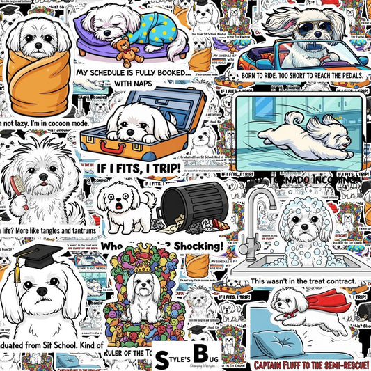Maltese Sticker Packs by Style's Bug