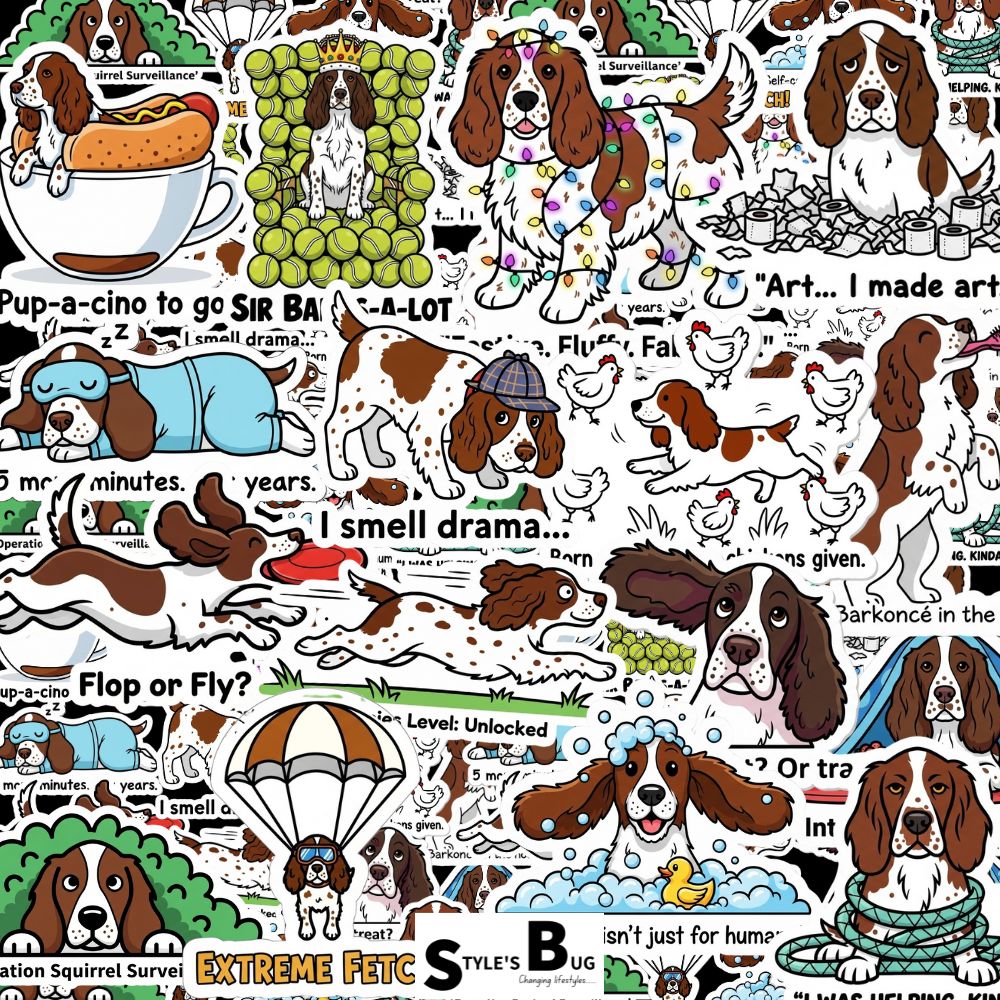 Springer Spaniel Sticker Packs by Style's Bug
