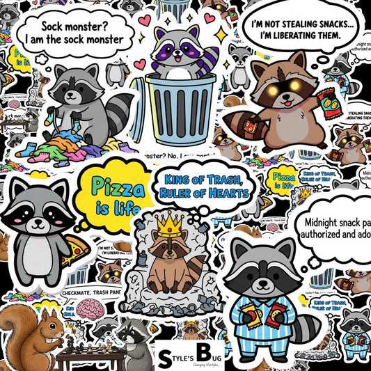 Raccoon Sticker Packs by Style's Bug