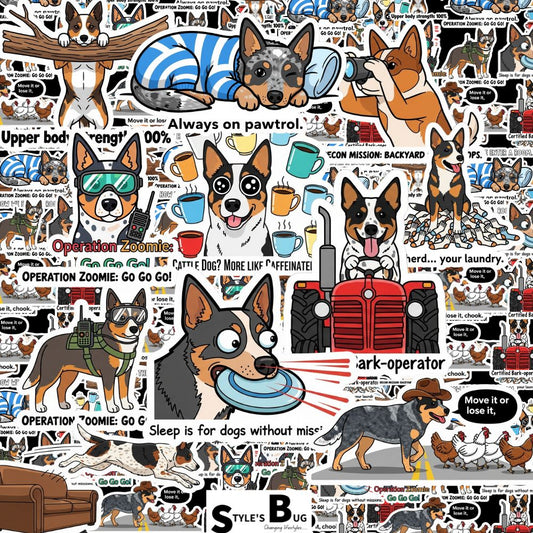 Australian Cattle Dog Sticker Packs by Style's Bug