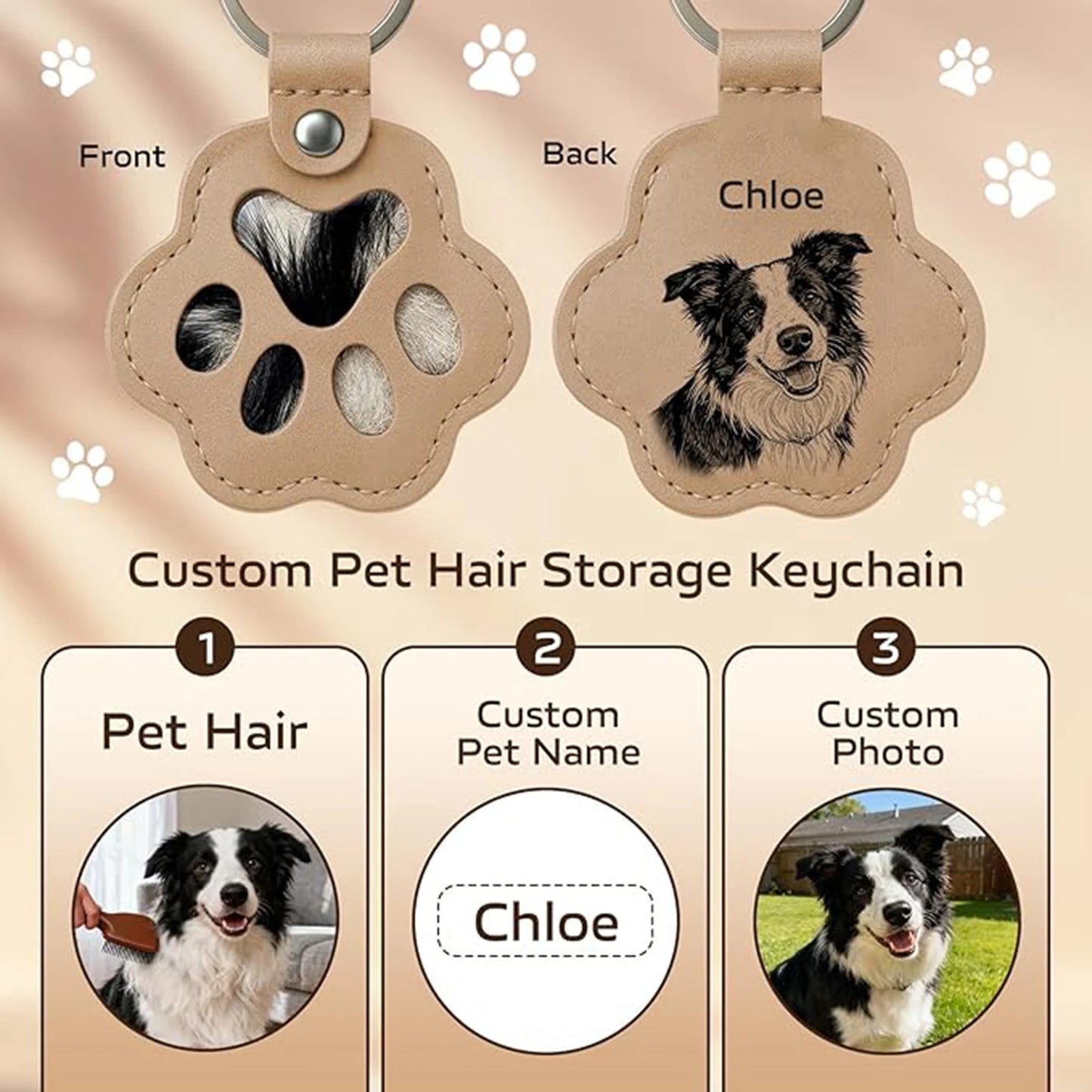 Pet Fur Memorial Keychain